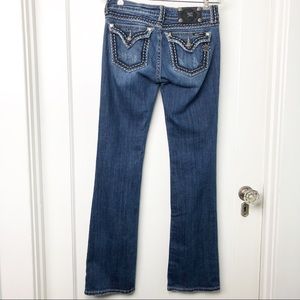 Miss Me Button Flap Pocket Bling Denim Jeans